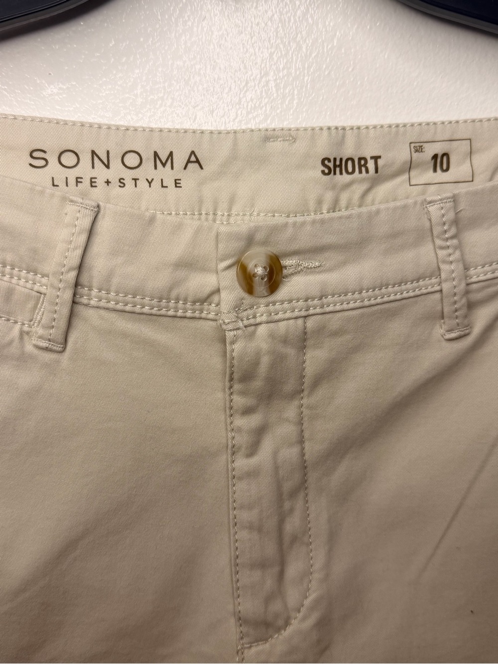 Sonoma Light Cream Women's Chino Bermuda Shorts - Picture 2 of 6